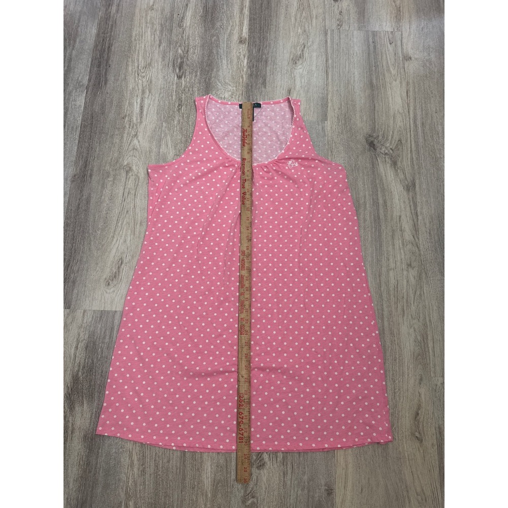 Lauren Ralph‎ Lauren Pink Polka Dot Tank Nightgown Size XL Scoop Neck Cotton - Picture 5 of 7
